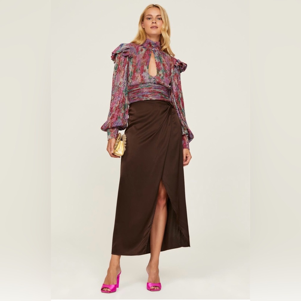PatBO Keyhole Lurex Top